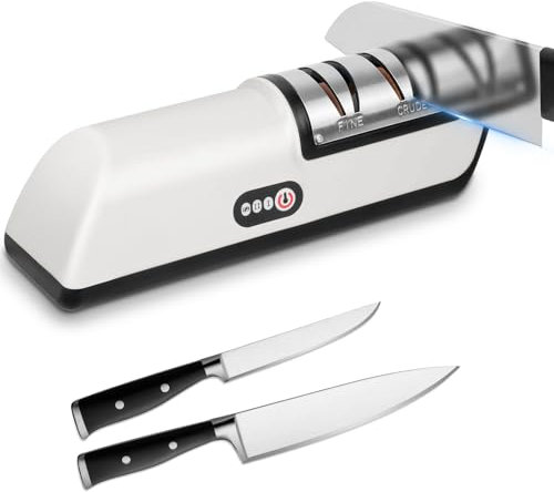 Vicloon Afiladores Eléctricos, 5 En 1 Afilador Cuchillos Profesional con Cable de Carga USB, Rápidos Nítidos Poco Ruido, Afilador de Cocina, para Procesar y Afilar Todo Tipo de Cuchillos de Cocina