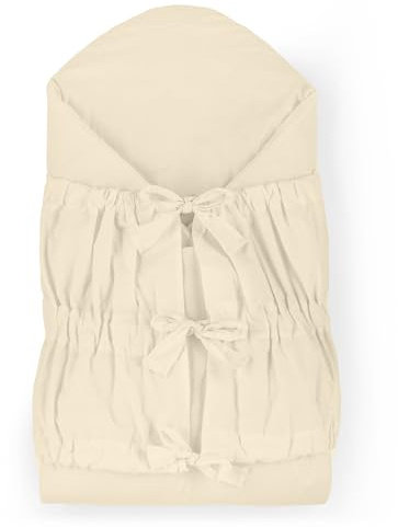 Petite&Mars Nurse Einschlagdecke, Babyhörnchen, Babynest mit KOKOS Inlay, antiallergische Füllung (Light Beige)