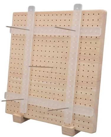 Natudeco Tavoletta per Uncinetto da 10,8 pollici Tappetino per Lavorare a Maglia in Legno Professionale Artigianale con 20 Perni in Acciaio Inossidabile per Nonna