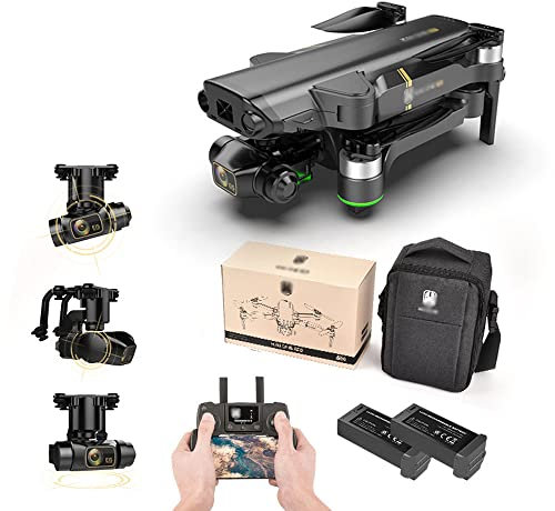 Msuiiixcccc GPS FPV Drones with 8K HD Camera 3 Gimbal Dual Camera Foldable Drone 1.2 Km Remote Control Distance Includes 2 Batteries and Carrying Case