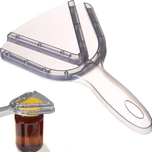 Gaodeding Apriscatole a forma di V, con manico lungo, ampia gamma di applicazioni, manico antiscivolo, apribottiglie con tappo a vite, adatto per persone con mani deboli (grigio traslucido)