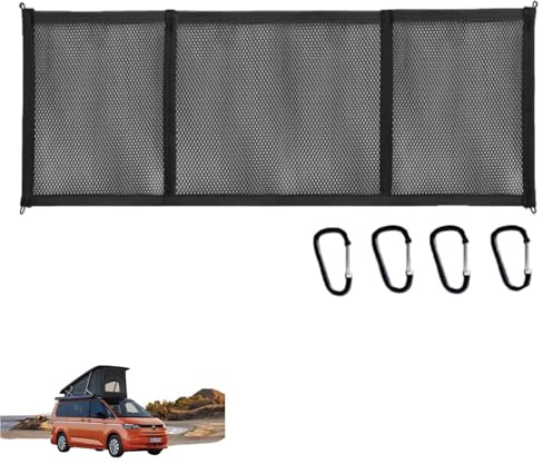 POPUBBY Auto Aufbewahrungs Netz Ersatz für VW T5 T6 Aufstelldach, Elastisches Wohnmobile Dach Gepäck-Netz Nylon Netztasche für VW T5 T6 Beach California Caravelle Bulli