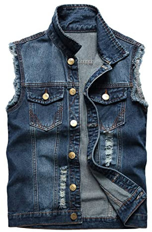 Jeansweste Damen Ärmellos - Denim Weste Herren Schwarz Motorradweste Stretch Bikerweste Casual Freizeitweste Casual Sportjacke Leichte Freizeitweste Baumwolle Sommerjacke Sportlich Street Weste