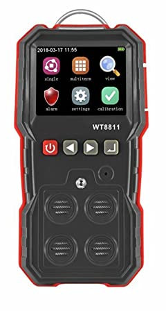 Air Quality Monitor, Détecteur de gaz composé portable Moniteur de CO Détecteur de monoxyde de carbone Sulfure d'hydrogène HS Oxygène Testeur de gaz combustible Alarme sonore , pour le bureau à domici