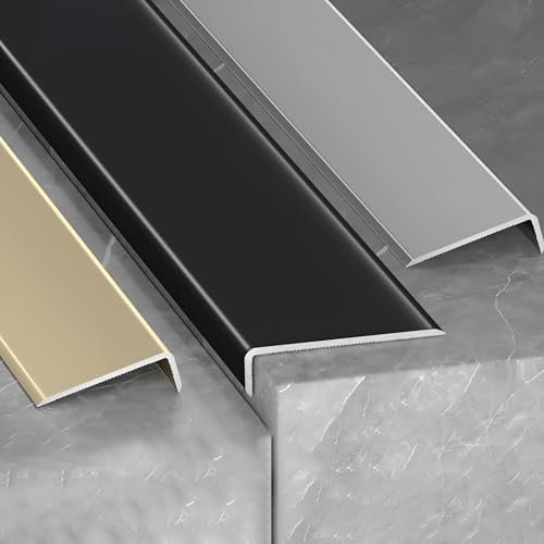 Coayuou Treppenkantenprofil Aus Aluminium Metallleiste 3 Stück 90cm Abschlussleiste Laminat Strapazierfähig Winkelschiene Für EIN Sicheres Zuhause(Sekt,100 * 20mm)