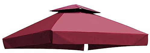 Auvent de tonnelle imperméable de 3 m x 3 m - Couverture de toit de pavillon - 2 niveaux