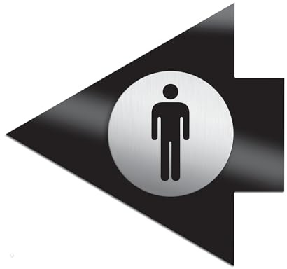 Schild Wegweiser Pfeil WC Herren Richtung links selbstklebend