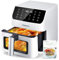 Beelicious - Friggitrice ad aria grande, 12 in 1 con finestra trasparente, oltre 40 ricette, tecnologia Flavor-Lock, promemoria shaker, compatta, silenziosa, lavabile in lavastoviglie, antiaderente