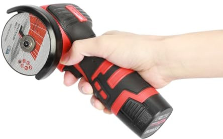 Cordless Mini Angle Grinder 18V, Battery Operated 550W Electric Grinder with 2 Batteries, Lightweight Handheld Polishing & Cutting Tool – UK Plug