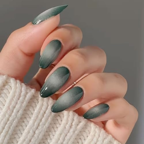 JMEOWIO Nagelfolie UV Härtend Grün Grau Farbverlauf UV Gel Nail Strips Nagelsticker Nagelaufkleber Nail Art Dekoration Nageldesign Zubehör