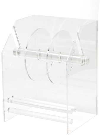 Amagogo Distributeur d'Étiquettes Réglable et Transparent, Support d'Autocollants Transparent en Acrylique, Porte-Rouleaux d'Étiquettes, Organisateur de Bureau pour Maison, École, Bureau