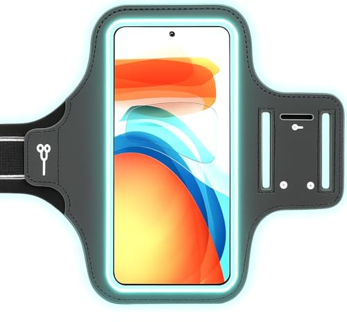 CAAL ARMORY Running Armband Phone Holder – Water Resistant, Sweatproof Sports Armband with Touchscreen Access, Key Holder & Reflective Safety Strip – Adjustable Arm Strap Fits phones Up to 7 Inches