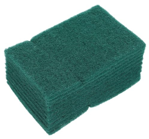 DECORNIJIA Spugne Abrasive Verdi 10 Pezzi in Fibra, Pagliette da Cucina Pieghevoli e Durevoli per Pentole e Piano Cottura, Pulizia