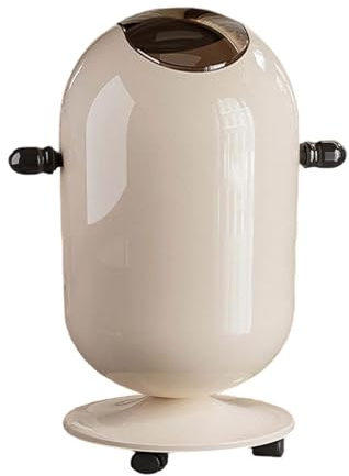 Qianly Basurero Alto con Ruedas Y Pedal Cubo de Basura Grande con Doble Cubeta Papelera Estrecha Vertical Dispensador de Residuos Multifuncional en PP Adecua, 15l Blanco Lechoso, Individual