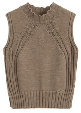 Aelfric Eden Womens Sweater Vest Sleeveless Knit Tank Tops Mock Neck Lightweight Trendy Summer Outfits Brown