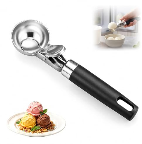 Ø 4.8cm Eisportionierer Edelstahl, Eiskugelportionierer | Rostfrei und Korrosionsbeständig, geeignet zum Schöpfen von Eiscreme, Yoghurt, Fleischbällchen und Kartoffelpüree