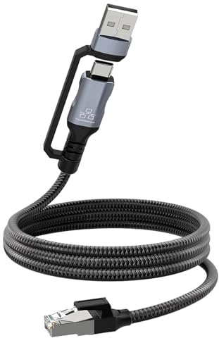 Cavo Ethernet USB Type-C da 1,8 m, collegamento diretto da USB Type-C a RJ45, compatibile con MacBook Pro, smartphone, laptop e PC