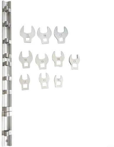 CNANRNANC Set di 10 chiavi con estremità aperta, in acciaio al carbonio, finitura galvanizzata, dimensioni 10-22 mm, per freni e lavori meccanici nella riparazione automobilistica (10 pezzi)