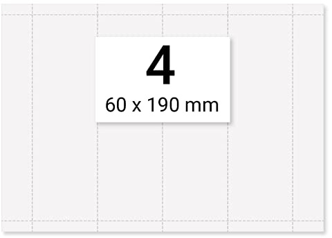 40 x Karteo® Ordnerrücken normal Einlegeblatt Einstecketiketten Einleger 160g/m² weiß hochwertiges perforiertes Papier 190 x 60 mm auf 10 Stk. DIN A4 Bogen zum Selbstbedrucken