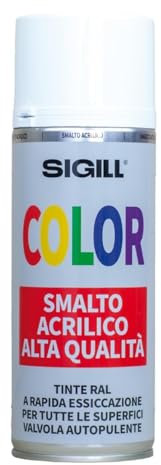 Vernice Acrilica Spray 400ml Colori RAL Rapida Essiccazione Bomboletta Smalto (RAL6027 VERDE CHIARO)