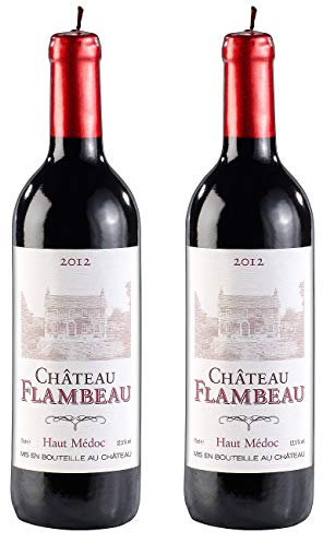 Britesta Kerze Weinflasche: 2er Pack Dekorative Wachskerze in authentischer Weinflaschenform 29 cm (Wein-Kerzen, Geschenk Kerzen, Flaschen)