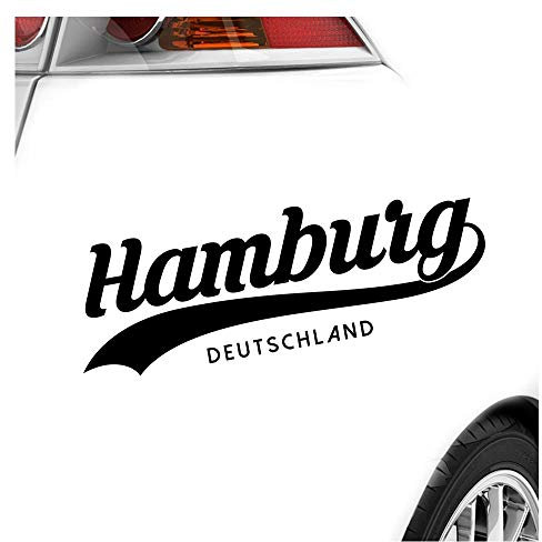 Kiwistar - Autoaufkleber - Hamburg Deutschland - Schwarz - 30x10cm - Aufkleber Auto, Laptop, Fahrrad, LKW, Motorrad mehrfarbig JDM Decal Racing
