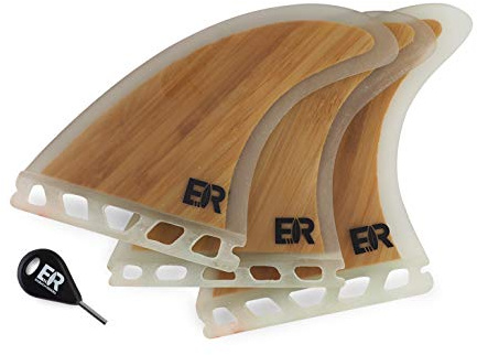 Eisbach Riders Tavola da surf Future Bamboo Fiberglass Fin Thruster Set con Fin Key (misura media) – Pinne in bambù per tavola da surf e SUP (Future)
