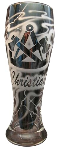 Weizenglas 0,5 l mit Gravur Zimmerer Zimmermann Logo Zunftzeichen und Name personalisiert Glas Bierglas Weizenbierglas Weißbierglas individuell Geschenk