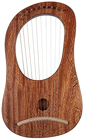 10 Saite Lyre Harp Mahagoniholz, 15 Zoll groß, 1,5 Pfund Gewicht, Mini Niedliche Musikgeschenke mit komplettem Accessoires für Musikenthusiast Erwachsene, Kinder und Anfänger