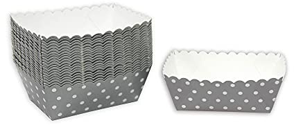 Frau WunderVoll® Kuchen Backformen 96 Stück, grau, weiße Punkte/Mini Kuchenform Backformen, Backförmchen, Muffin Backform, Papierbackform, Förmchen Papier Kastenform Einweg Backform