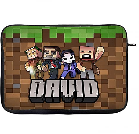 Personalised ANY NAME Cool Pixel Art funny Video Gamer, Gaming Enthusiast Birthday Gift for Kids, Boys, Girls, Back to School, iPad Air/Pro/Mini, Laptop Sleeve/Cover. (14)