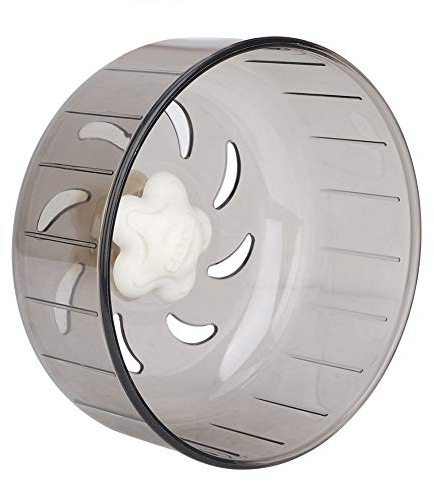 Tiiyee Roue d'exercice Mignonne pour Petit Animal de Compagnie, Support réglable Jogging d'exercice Acrylique Rotatif Silencieux adapté aux gerbilles, cochons d'Inde, Hamsters 13 cm