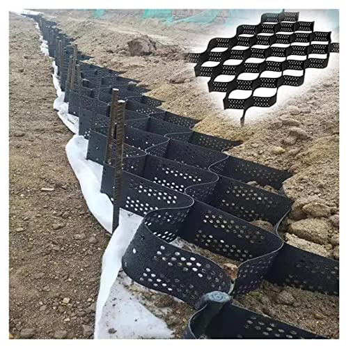 Stabilisateur Gravier,5 Cm De Haut,Grille De Stabilisation HDPE,Pavés Sol Grille Géo,Gazon Dalle Stabilisatrice,Protection des pentes Gravier,Geocell Pour Allée Voiture,5*5m(16.4*16.4ft)