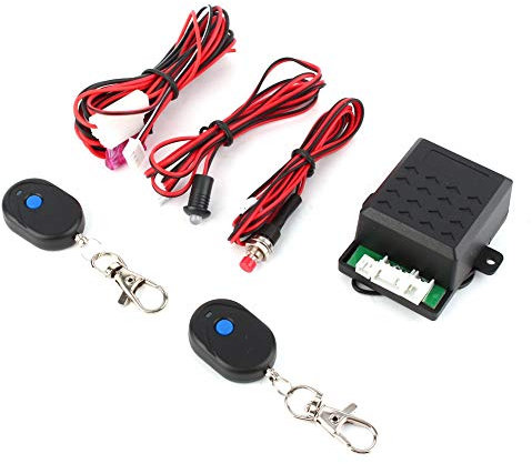 1 Ensemble de Verrouillage Universel antidémarrage de Voiture, système d'alarme de Voiture à Batterie 12V avec télécommande, système d'alarme de sécurité antivol de Moto