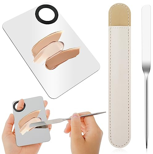 TIESOME Korean Make Up Palette, Spatel Kosmetik Kosmetikspatel, Make-up Mischpalette Paletten mit Edelstahl Spatel, Schmink Contouring Palette für Lidschatten Wimpern Nail Art
