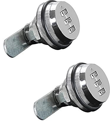 Confezione da 2 lucchetti a camma a 3 cifre con password da 20 mm, colore argento senza chiave, per armadietto, cassetto, cassetta delle lettere, armadietto sicuro, porta