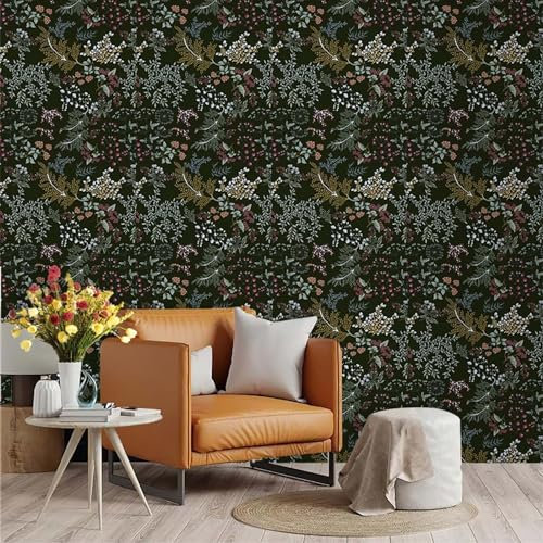 Papel Pintado Pared Hojas De Verde Oliva Papel Pintado Autoadhesivo No Tejidos Papel Adhesivo Pared Fácil de Quitar Vinilos de Pared Decorativos Dormitorio Cocina Sala de Estar Baño45x300cm