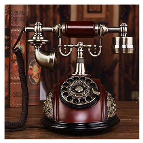 TSMBIKE Telefono con Linea rotativa Telefoni fissi retrò Vecchio Stile con Classico Campanello in Metallo, Telefono con Filo con Altoparlante e ricomposizione per Telefono di CAS