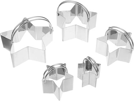 Garneck 5-teiliges Set Mit Stern-ausstechformen Aus Edelstahl Mit Griffen Für Sternkekse Zum Backen Stabile Plätzchenformen Leicht Zu Reinigen Für Fondant-bastelarbeiten