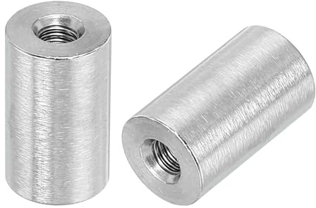 QUARKZMAN 10pcs M5 Rond Connecteur Écrous, 304 Inox Acier Accouplement Écrou 20mm/0.8 Longueur Manchon Tige Barre Goujon Écrou pour Support, M5x20x12mm