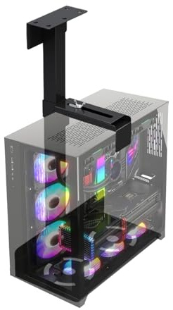 ETUCYNG Soporte de Pared para CPU, Soporte Ajustable para PC Debajo del Escritorio - Soporte para CPU de Escritorio - Soporte de CPU Resistente Ajustable en Altura y Ancho para Ordenador de sobremesa
