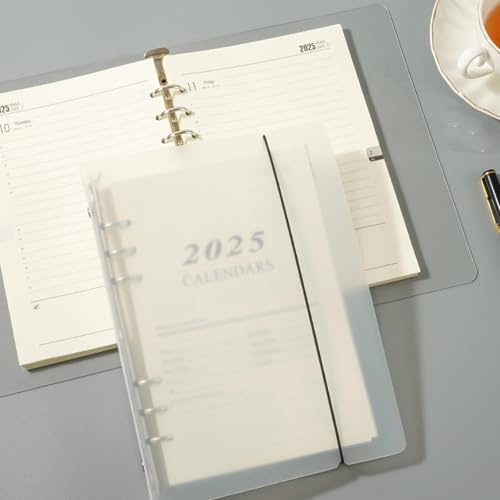 Koolkasa 2025 Wochenplaner Monatsplaner Einlage A5, Kalendereinlagen Mit Hardcover, Ringbuch Kalender, Einlagen 6 Loch Personal Organiser Für Arbeit und Studium & Finanzmanagement -140 mm x 206 mm