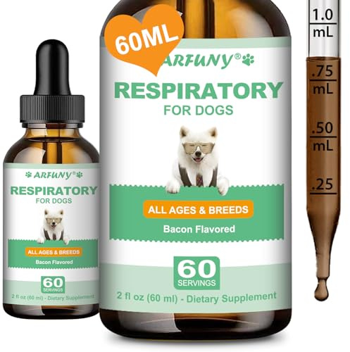 Hunde Hustentropfen - Rein Pflanzlicher Hustensaft für Hunde - Natürliche Unterstützung Immunsystem & Atemwege - Mit Marshmallow Root, Mullein Leaf, Echinacea - Bacon-Geschmack