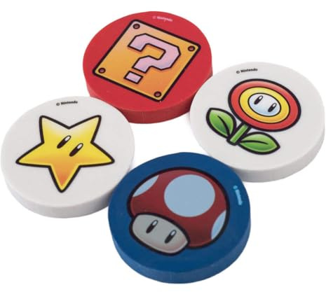 Super Mario - Väsentligt suddgummi, röd gul, one size