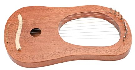 Leierharfe 10-saitig Xc03, Orchesterinstrument | Bausatz mit Stimmung, Konkav Konvexe Schnitzung, Klare Maserung, Elegantes Muster, Sanfter Klang