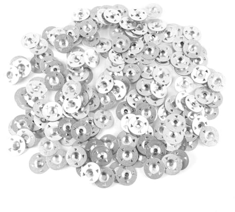 Nicear Lot de 200 rondelles à Fixation Facile, rondelles à 4 Griffes, Joints à Clous pour plaques de plâtre, plaques extrudées, isolantes, Panneaux thermolaqués, Panneaux de Support Fixes