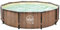 HAF® Swing Metal Frame Pool mit den Maßen 305 x 76 cm + Skimmer | Natürliche braune Holz-Optik | ca. 4.500 L Wasserkapazität | Hochwertiger Swimming Pool | Gartenpool/Aufstellpool ohne Filterpumpe