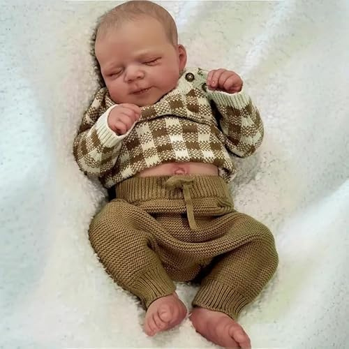 Zero Pam Bambole Reborn Tutta In Silicone Maschio con Occhi Chiusi, 18 Pollici Lavabili Bambola Neonata Corpo Completo In Vinile Morbido Sembra Un Vero Bambino Ragazzo per Bambini Dai 3 Anni In Su