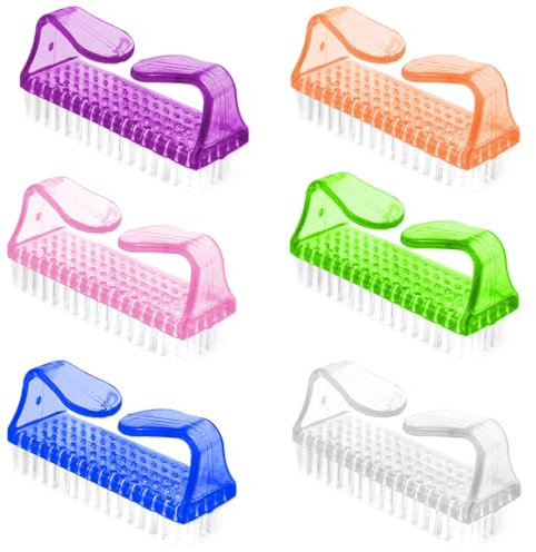 6 Pezzi Spazzola Per Unghie, Manico Spazzola per unghie, Lavaggio di Mani Spazzolino, Spazzole Per Pulizia E Pulizia Delle Unghies(6 Colore)