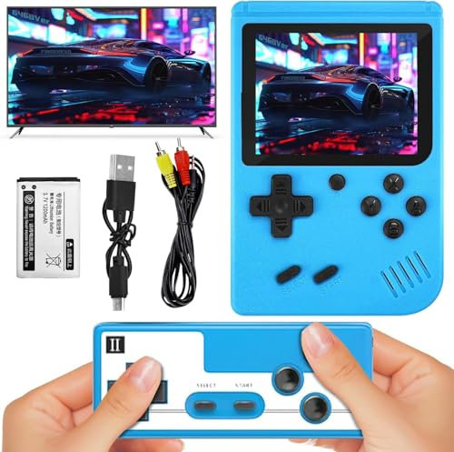 Console di gioco portatile retrò, console di gioco portatile, console di gioco portatile con oltre 400 giochi classici, supporto connessione TV e 2 giocatori, console per videogiochi portatile, 1020